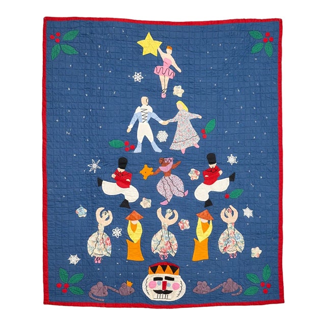 Handmade Nutcracker Ballet Appliqué Quilt Wall Hanging For Sale