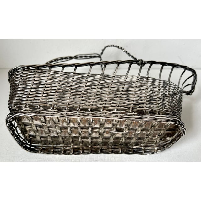 1970s Vintage French Silver Mesh Wine Bottle Caddy For Sale - Image 5 of 8