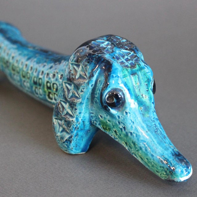 Brown Vintage Italian Ceramic Sausage Dog by Aldo Londi for Bitossi, 1960s For Sale - Image 8 of 15
