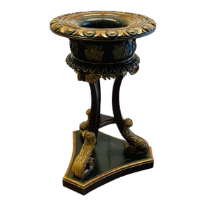 Georgian Gilt Wood Planter, Jardinière, Ebony and Gilt Design