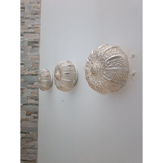 Bubble Wall Sconces attributed to Helena Tynell for Glashütte Limburg, 1970s, Set of 3 For Sale - Image 11 of 11
