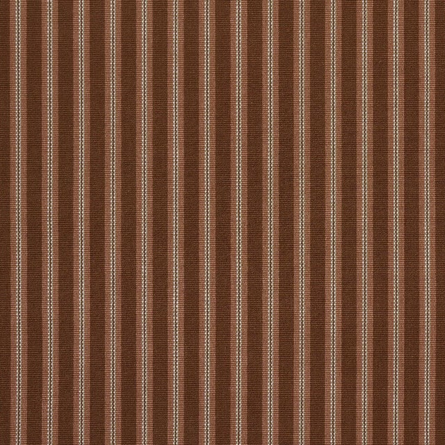Traditional Schumacher Benson Stripe Epingle Fabric In Chestnut Rose For Sale - Image 3 of 5