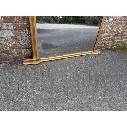 Large Antique English Carved Wood and Gesso Gilt Overmantle Mirror, 1800s For Sale - Image 5 of 8