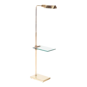 1970s Brass and Glass Adjustable Floor Lamp