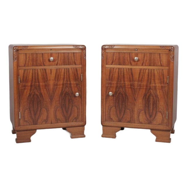 Art Deco Bedside Tables, 1925, Set of 2 For Sale