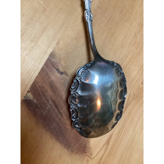 Antique Art Nouveau Columbia Dolphin Silver Plate Large Serving Spoon For Sale - Image 6 of 11