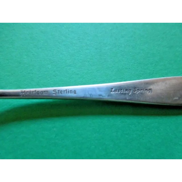 Set of 6 Heirloom Sterling Silver 'Lasting Springs' Demitasse Spoons - No Mono, Mid 20th Century For Sale - Image 4 of 4