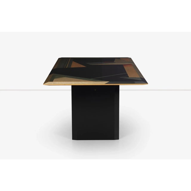 1980s Giovanni Offredi for Saporiti Dining Table in Birdseye Maple For Sale - Image 5 of 9
