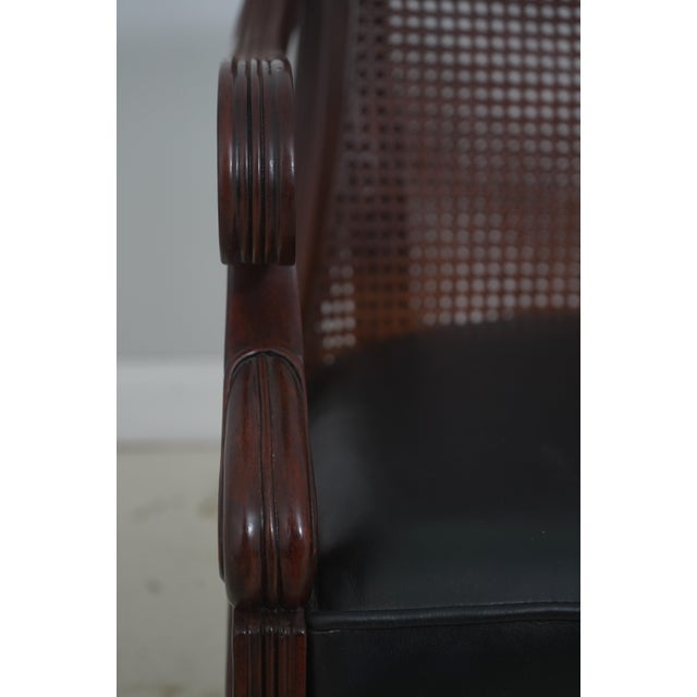 Theodore Alexander Regency Style Double Cane Back Leather Seat Chair For Sale - Image 15 of 18