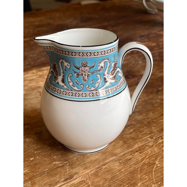 Dishes Fit for a Queen (Or Khaleesi): Vintage Wedgwood Florentine Turquoise, 1940s Hand-Painted Set For Sale - Image 10 of 11