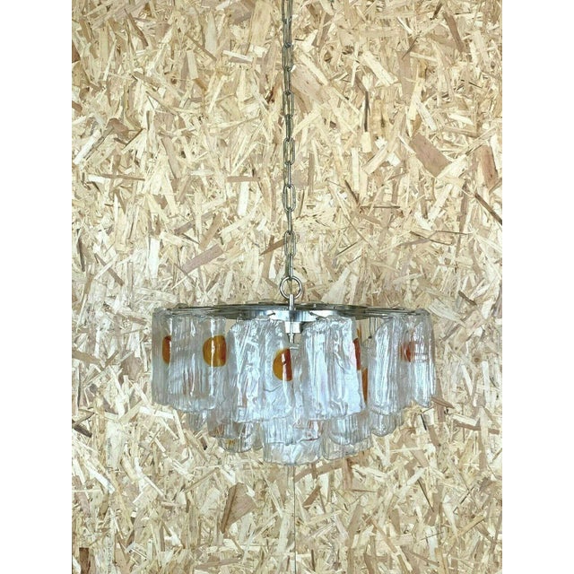 Large Murano Glass and Chrome Chandelier, 1960s For Sale - Image 13 of 13