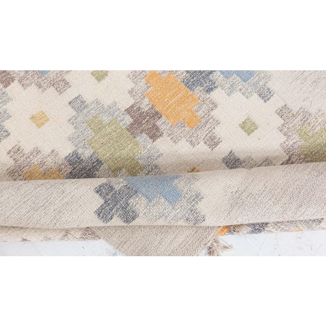 Mid 20th Century Doris Leslie Blau Vintage Swedish Flat Weave Rug by Erik Lundberg For Sale - Image 5 of 9