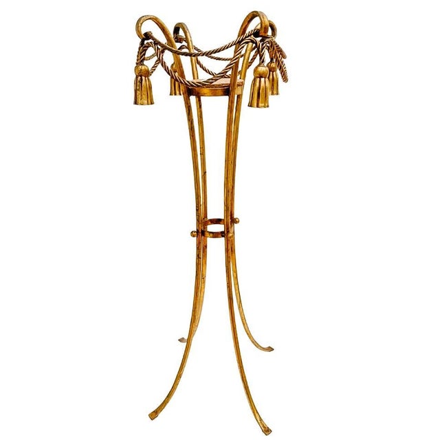 1960s 1960 Italian Florentine Gilt Rope and Tassel Plant Stand For Sale - Image 5 of 5