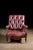 Animal Skin Vintage Humidor Armchair and Rolling Ottoman Set in Burgundy For Sale - Image 7 of 17