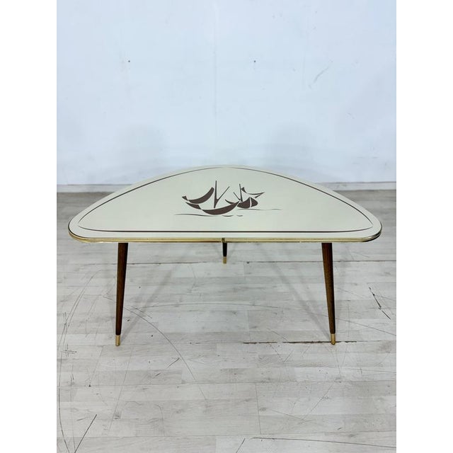 Mid-Century Kidney-Shaped Coffee Table with Graphic Decor For Sale - Image 4 of 8