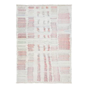 Modern Kilim Flatweave Wool Rug in Beige With Abstract Design
