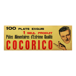 1954 French Mid-Century Food Poster - Cocorio Pasta - Linen Backed