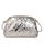 Contemporary Aya Handwoven Leather Frame Clutch in Silver For Sale - Image 3 of 7
