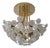 Italian Floral Brass Chandelier, 1970s For Sale