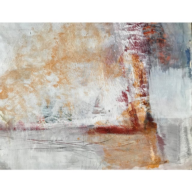 Patricia Zippin "White Orange and Red" 1980s Acrylic Abstract Painting