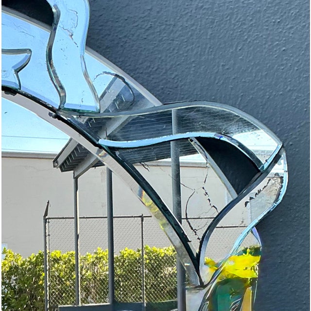 Late 20th Century Vintage Patinated Venetian Ribbon Mirror For Sale - Image 5 of 12