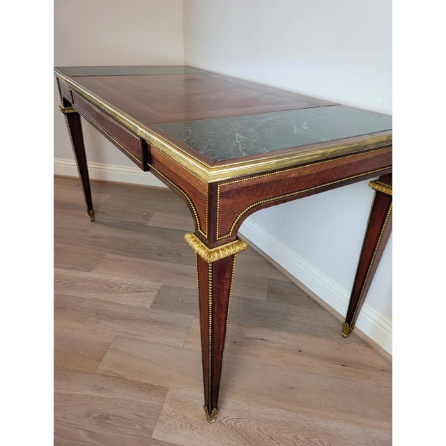 Scarce Louis XVI Neoclassical Gentleman's Flip-Top Mirror Bureau Dressing Table Writing Desk Vanity Manner of Jean-Henri Riesener For Sale In Dallas - Image 6 of 12