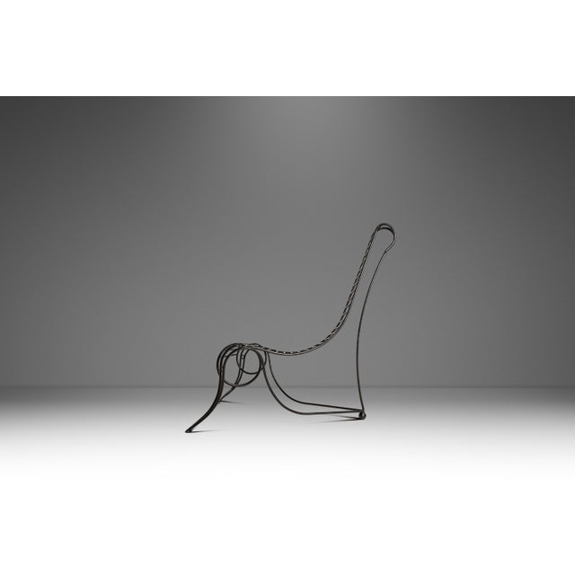 1980s Oversized Modernist Wrought Iron Sculptural "Spine Chair" in the Manner of Andre Dubreuil, United States, C. 1980s For Sale - Image 5 of 18