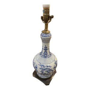 Vintage Maitland-Smith Chinoiserie Blue and White Ceramic Lamp