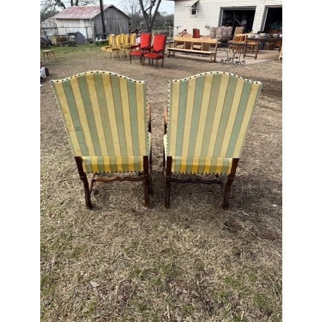 Large 19th Century French Country Solid Walnut Bergère or Armchair- A Pair For Sale - Image 12 of 17