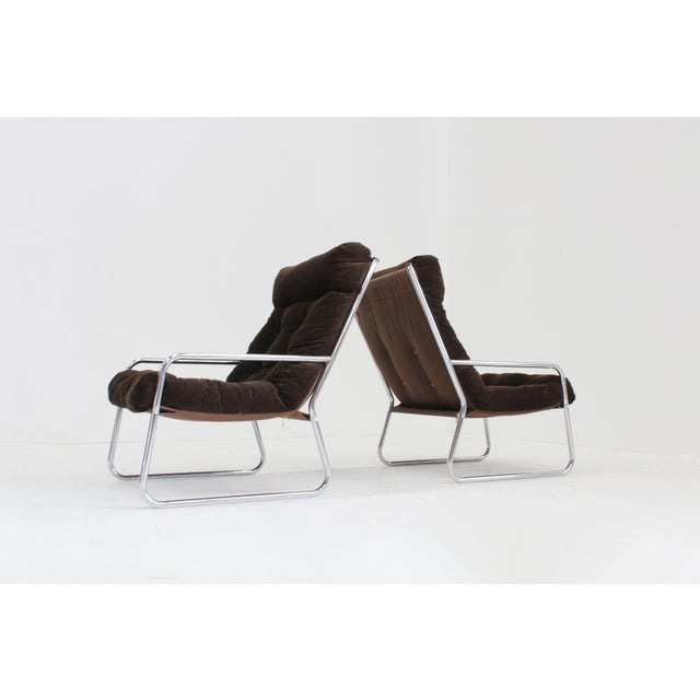 Vintage Space Age Chrome Armchair by Gillis Lundgren, 1970s, Set of 2 For Sale - Image 11 of 11