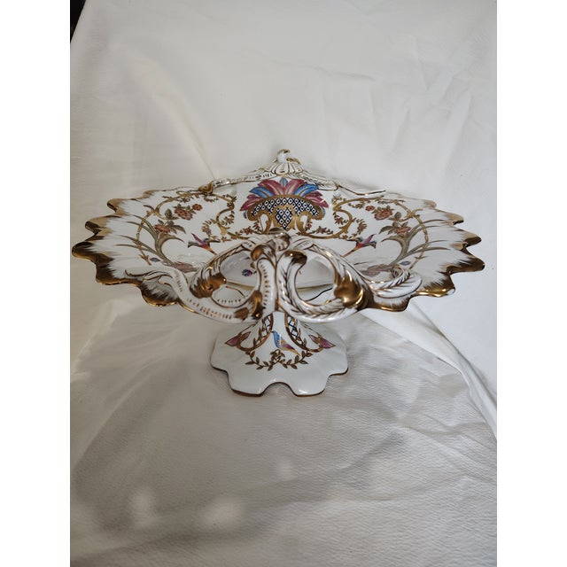 Gold Antique Napoleon III Porcelain Server For Sale - Image 8 of 8