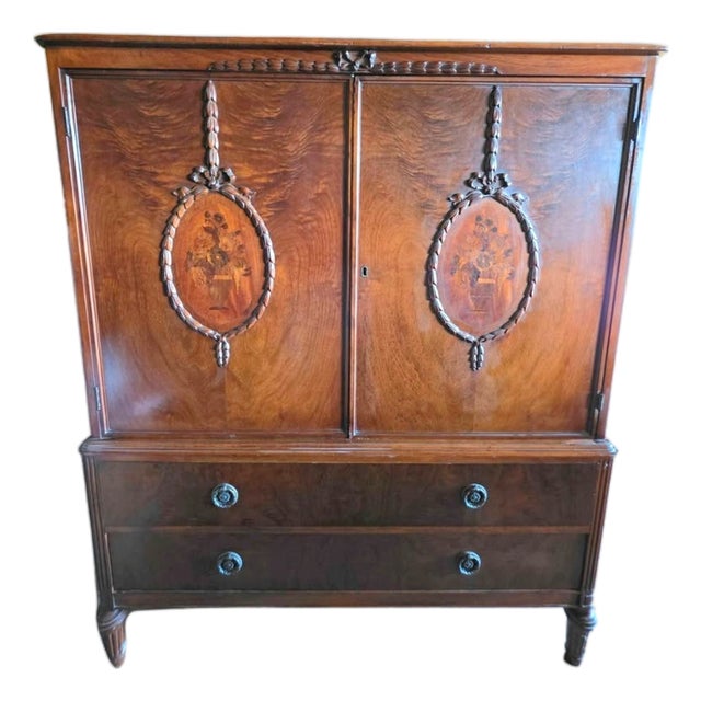 Early 20th Century Dresser Cabinet Linen Press For Sale