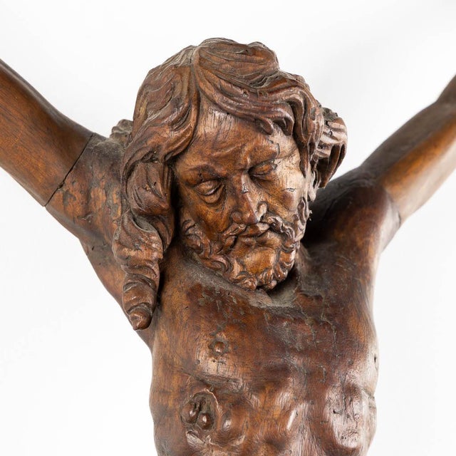 17th Century Primitive Wooden 17th Century Baroque Flemish Corpus of Christ For Sale - Image 5 of 7