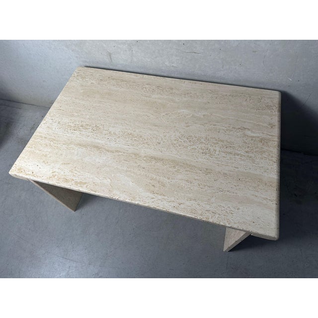 1970s Vintage Travertine Side Table, 1970s For Sale - Image 5 of 11