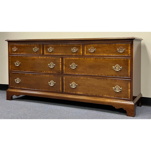 Classic mahogany Chippendale style 7 drawer dresser by Hickory White from their American Masterpiece Collection. The...