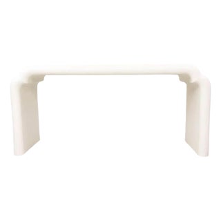 Karl Springer Style White Waterfall Console Table For Sale