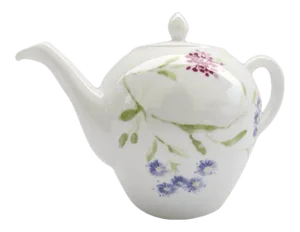 Vintage Teapot by Bernardaud, France French Flora Pattern Porcelain