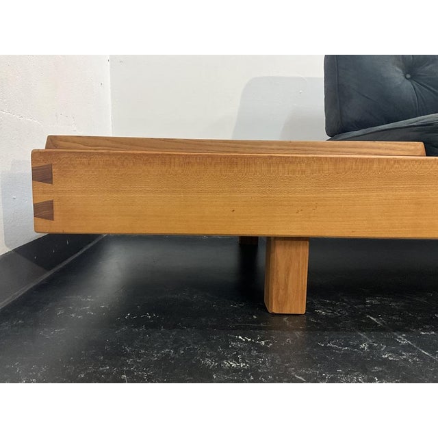Mid-Century Modern French Bench in Elm in the style Pierre Chapo, 1950s For Sale - Image 11 of 18