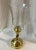 Sarreid Ltd. Glass Hurrricane With Gold Base For Sale - Image 4 of 13
