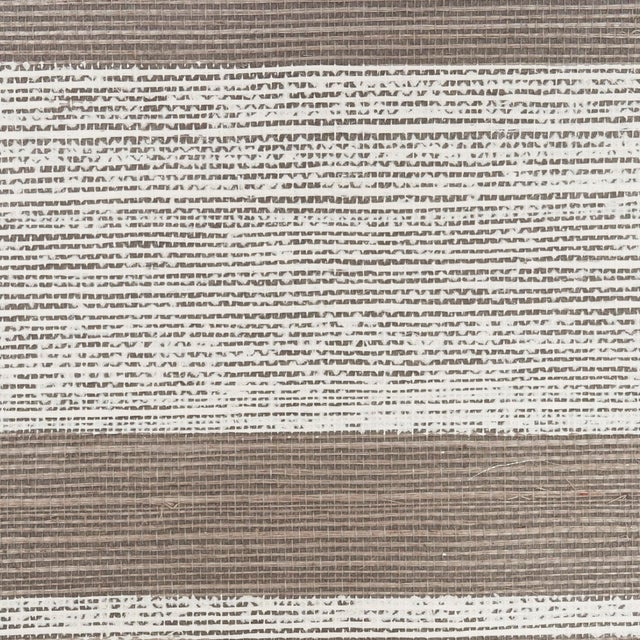 Contemporary Sample - Schumacher Horizon Sisal Wallpaper in Charcoal For Sale - Image 3 of 3