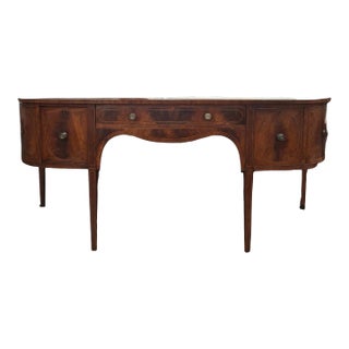 George III Inlaid Mahogany Demilune Sideboard For Sale