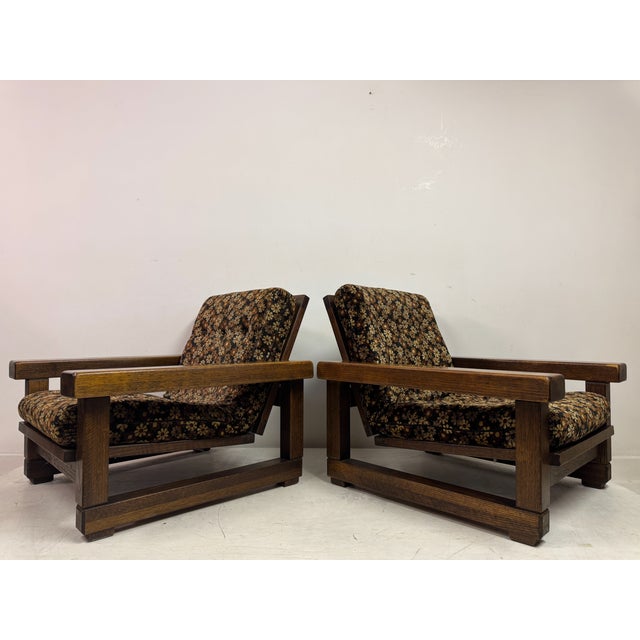 Vintage Belgian Armchairs with Slatted Back, 1960s, Set of 2 For Sale - Image 10 of 18