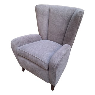 Bergère Armchair in Grey attributed to Paolo Buffa, 1940s For Sale