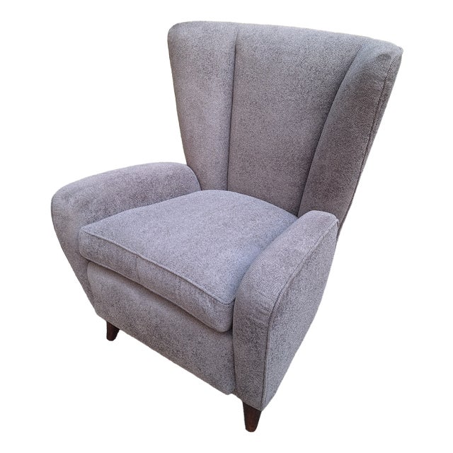 Bergère Armchair in Grey attributed to Paolo Buffa, 1940s For Sale
