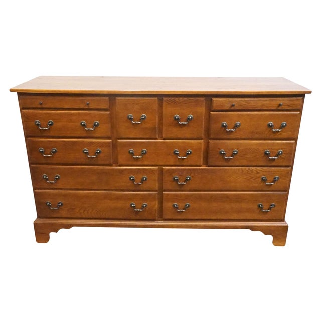 American Keller Furniture Solid Cherry Early American Colonial Revival 64" Eleven Drawer Dresser 2690 For Sale - Image 3 of 13