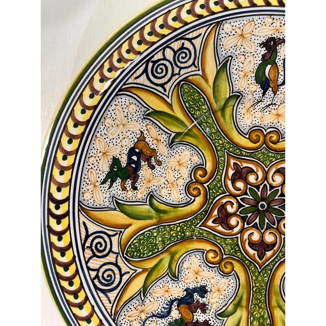 1990s Coimbra Ceramic - Hand Painted Portuguese Plate 7 For Sale - Image 4 of 10