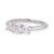 Contemporary Tiffany & Co. Platinum Three Stone Diamond Engagement Ring 1.02ct Ttl. E Vs, Size 6.5 For Sale - Image 3 of 12