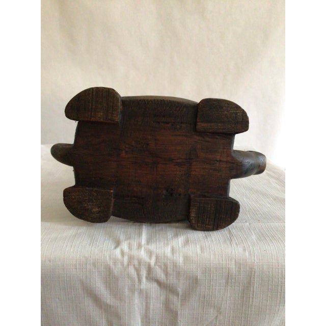 1960s Hand-Carved Wood Turtle Candlestick For Sale - Image 9 of 10