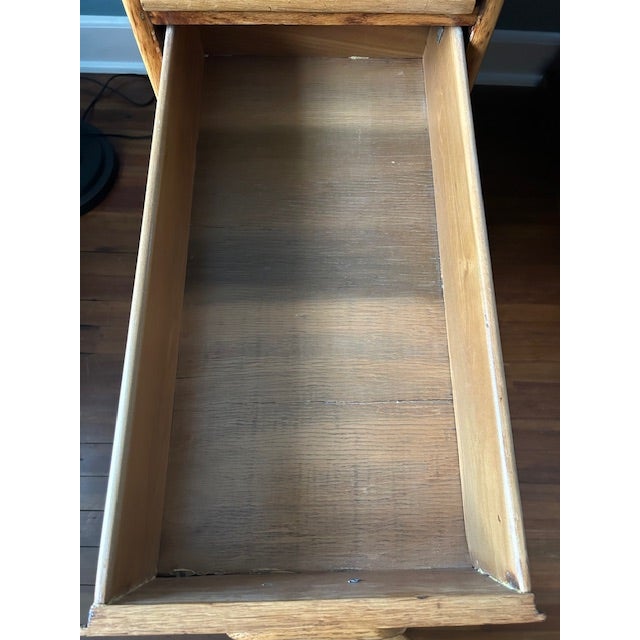 Rare Antique Oak S-Curve Roll Top Desk by Myrtle Desk With Vintage Pioneer Manufacturing Oak Desk Chair For Sale - Image 16 of 18