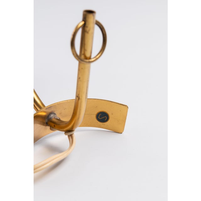 Brass Wall Lamp with Perforated Metal Shade, Sweden, 1950s For Sale - Image 13 of 15